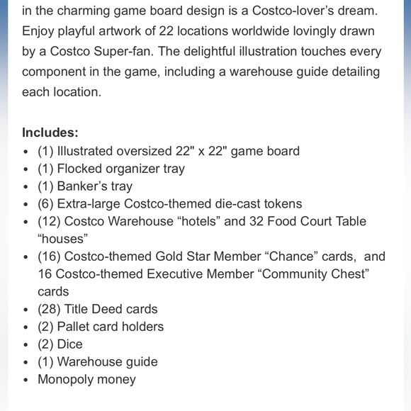 Costco Monopoly Game Limited Edition Exclusive Board Game Sealed NEW - Picture 10 of 10